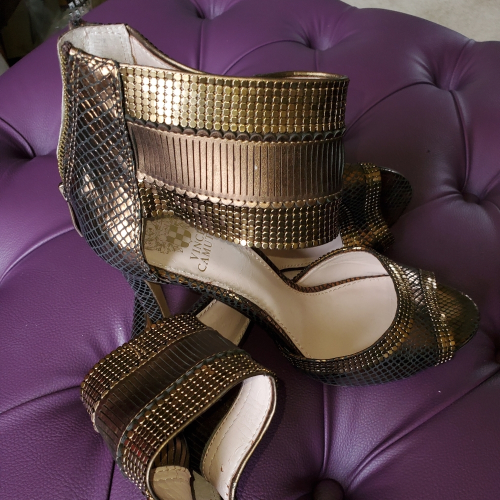 Goddess Ankle Heels in Bronze